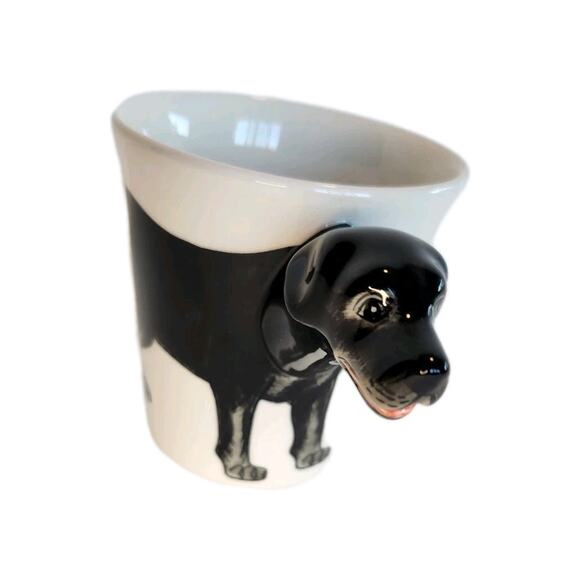 Black Labrador Retriever Coffee Mug Ceramic Cup Handpainted 3D Head 10oz 3.75" h - Picture 3 of 9